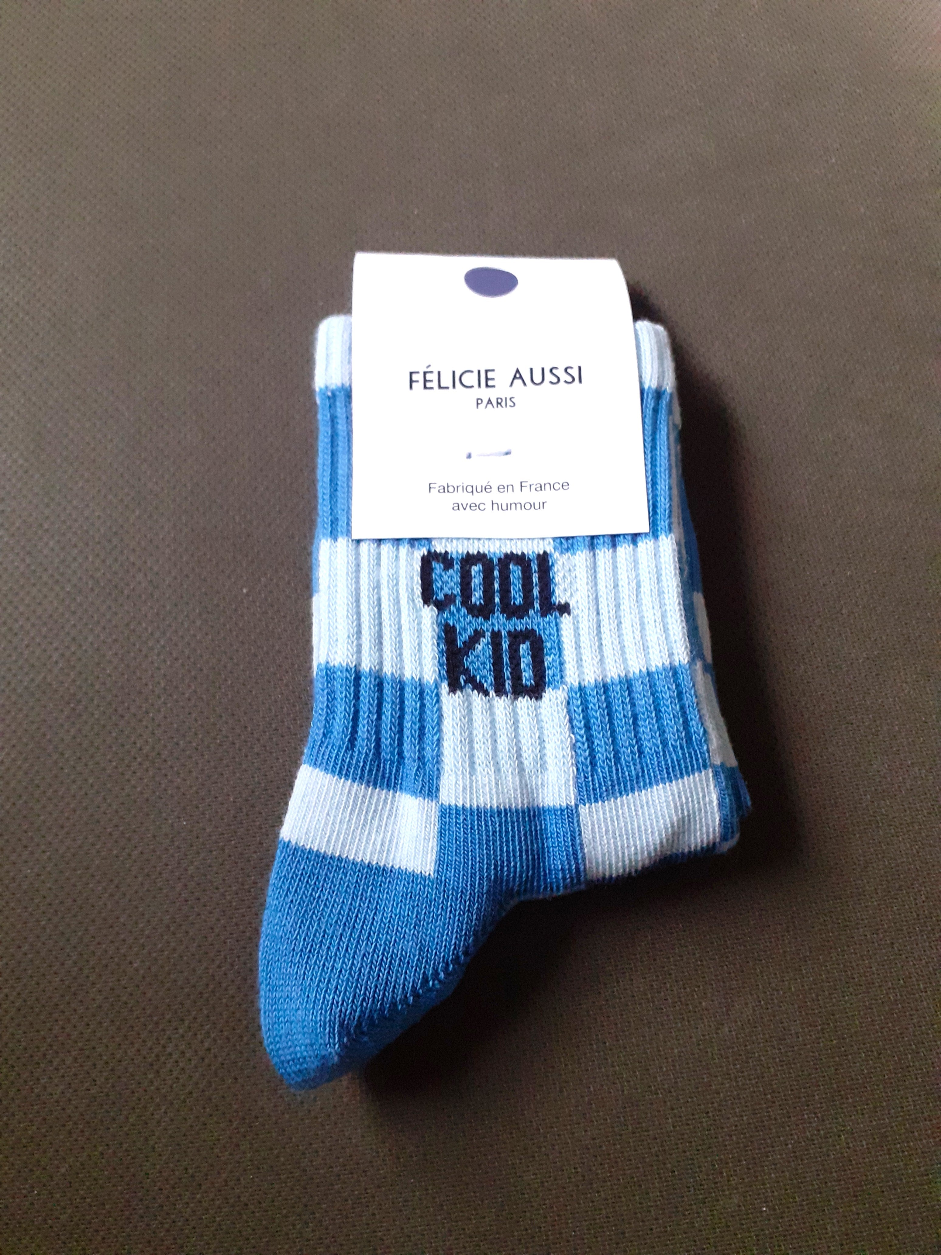 Kids Socks - COOL KID - blue checkerboard (3 sizes)