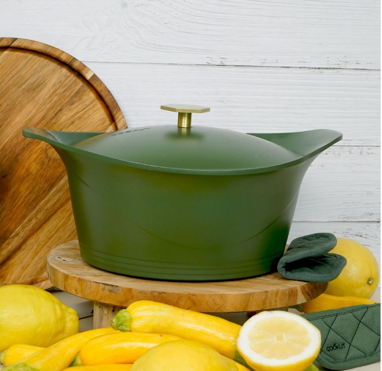 Cookut - L'Incroyable COCOTTE 28cm - Fougère (poignée & maniques au choix incluses)
