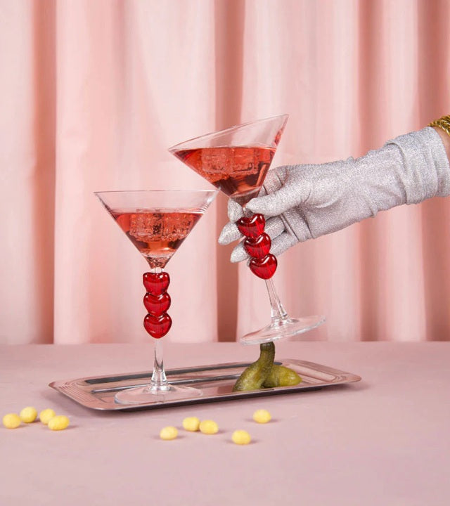 Coffret Duo verres à cocktails avec cœurs