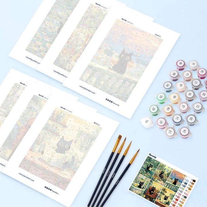 Série peintures par numéros Chat style Monet