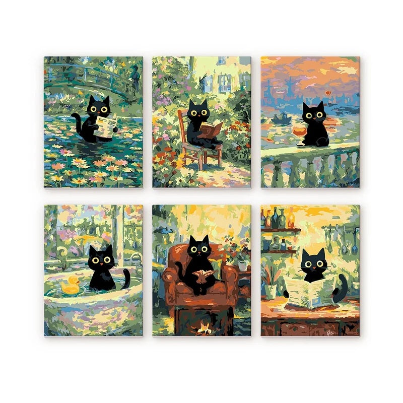 Série peintures par numéros Chat style Monet
