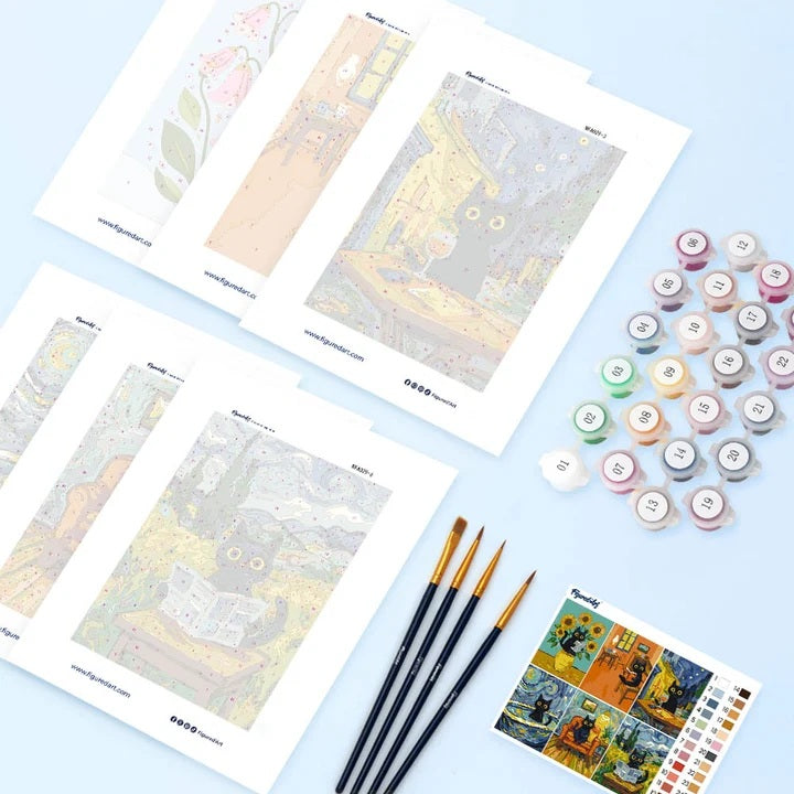 Série peintures par numéros Chat style Van Gogh