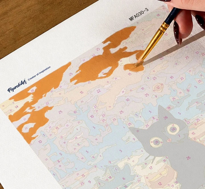 Série peintures par numéros Chat style Van Gogh