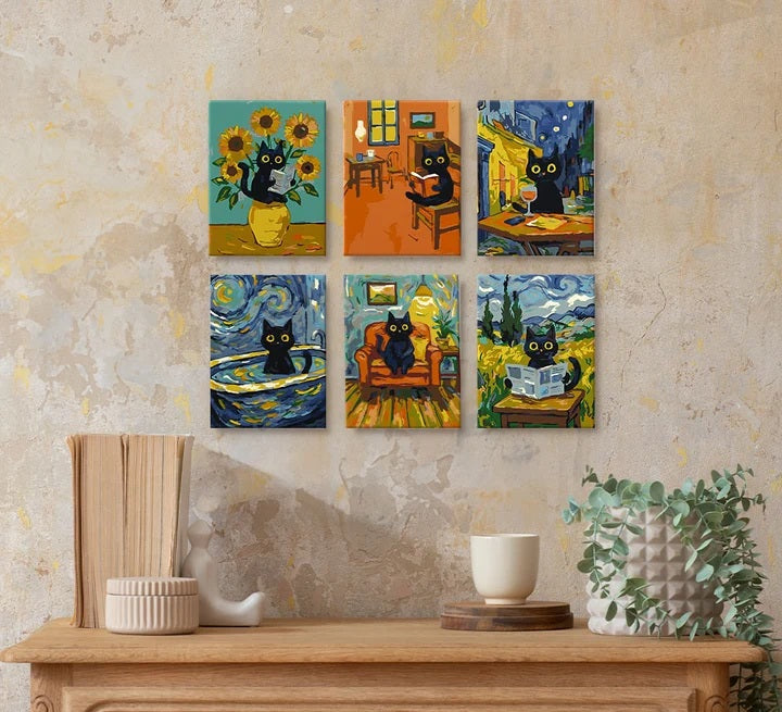 Série peintures par numéros Chat style Van Gogh