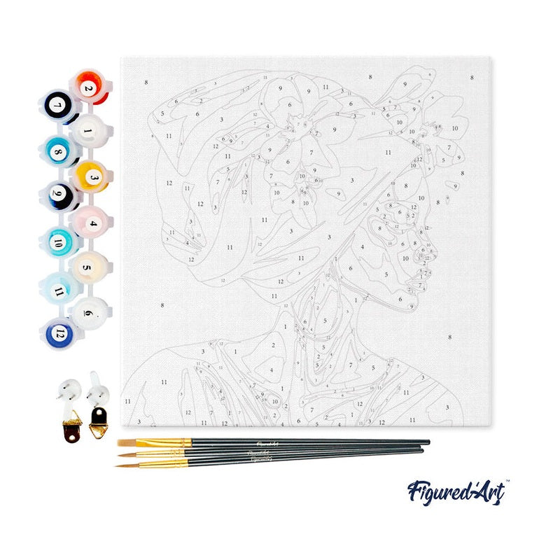 Peinture par numéros Femme Turban Floral