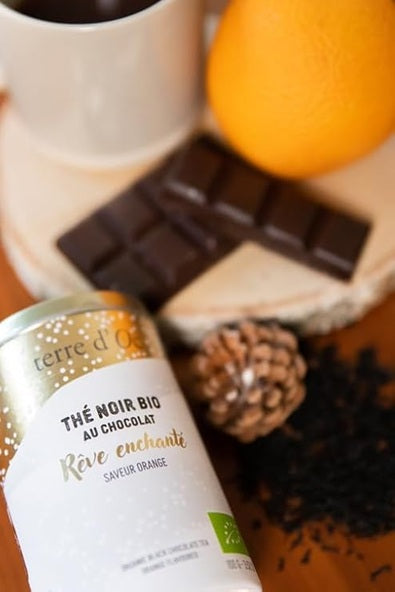 Terre d'Oc - Thé noir BIO au chocolat - Rêve Enchanté - boîte vrac 100gr (DDM 10/2025)