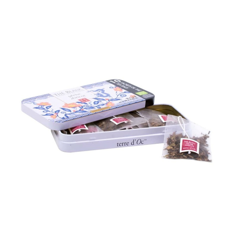 Terre d'Oc thé blanc bio pêche & abricot boîte nomade