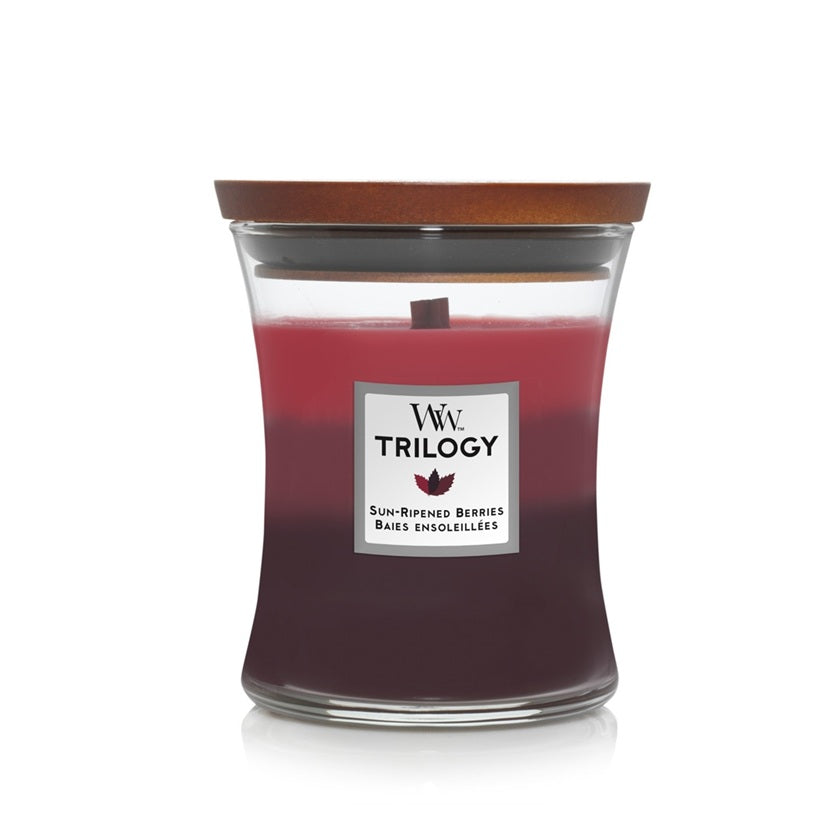 Woodwick Medium Trilogy Sun-Ripened Berries (Baies Ensoleillées) 275gr