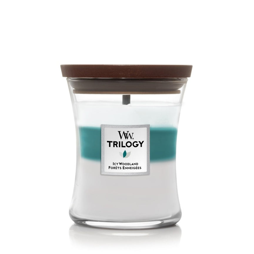 Woodwick Medium Trilogy Icy Woodland (Forêts Enneigées) 275gr
