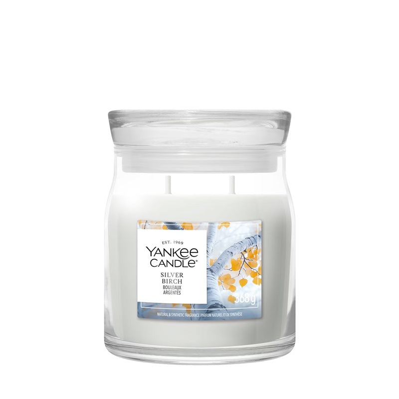 Yankee Candle Silver Birch 368gr - Medium Signature à 2 mèches