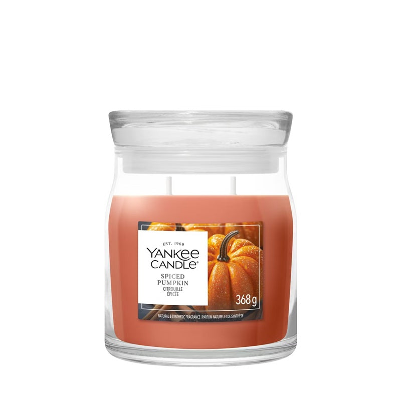 Yankee Candle Spiced Pumpkin 368gr - Medium Signature à 2 mèches