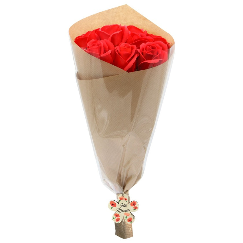 Bouquet 9 roses de savon - Jolie Maman