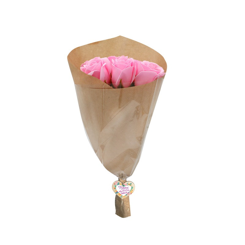 Bouquet 9 roses de savon - Merci du fond du coeur