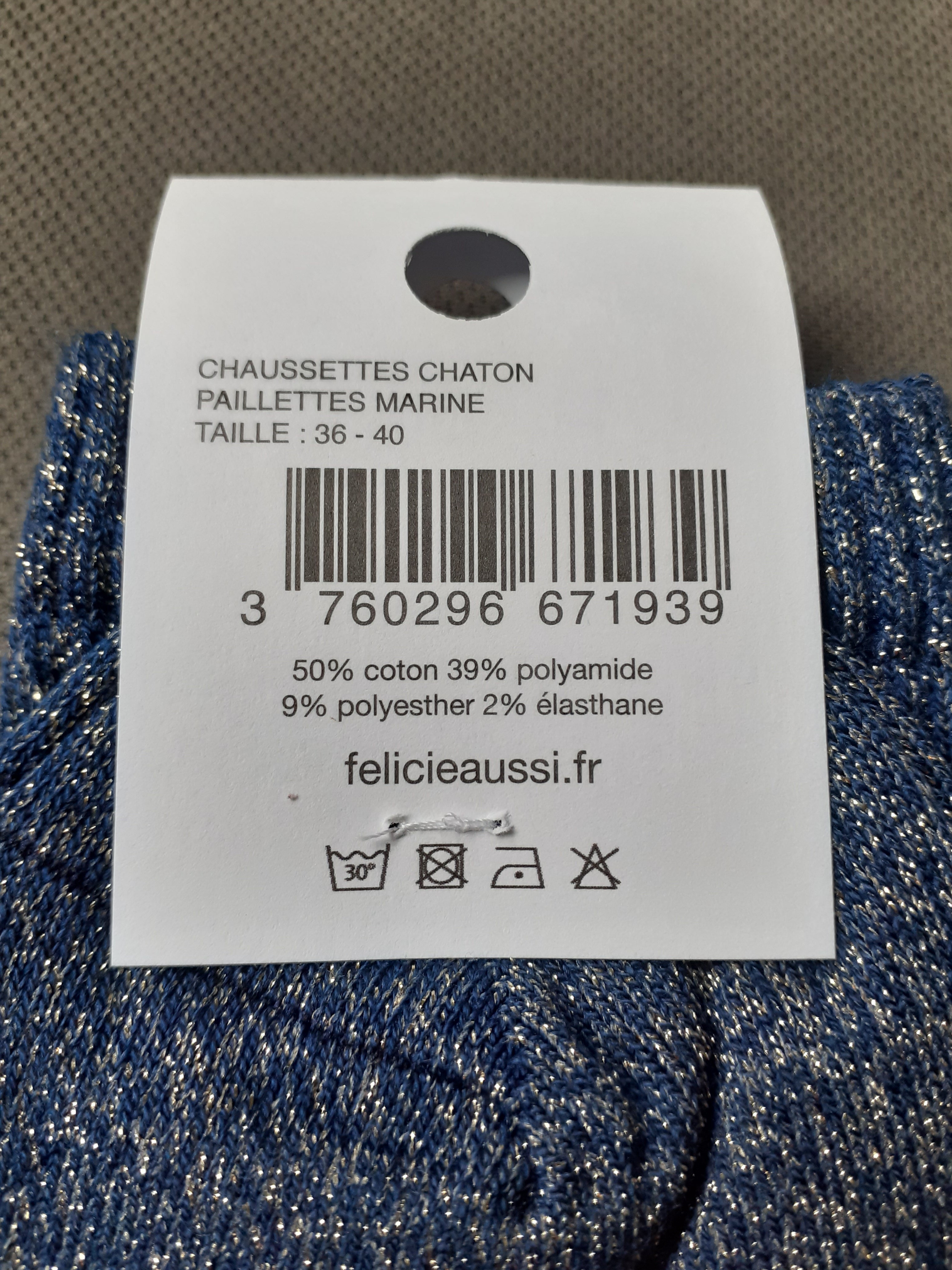 Sparkly socks - CHATON - navy 36/40