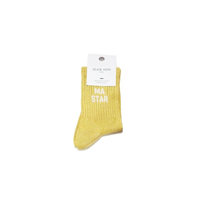 Félicie Aussi - Chaussettes Enfant à paillettes - MA STAR - jaune (3 tailles)
