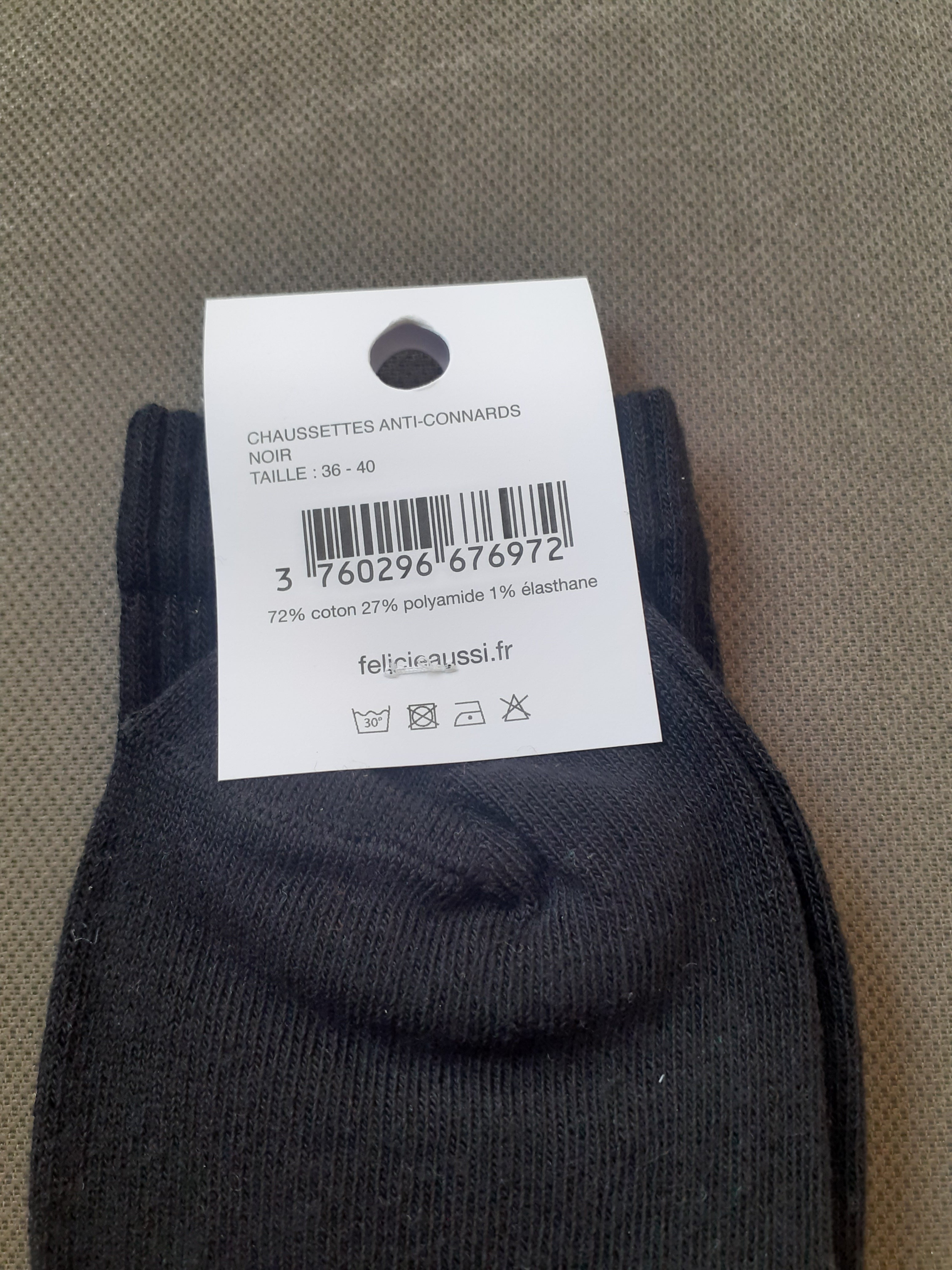 Chaussettes - ANTI-CONNARD - noire 36/40