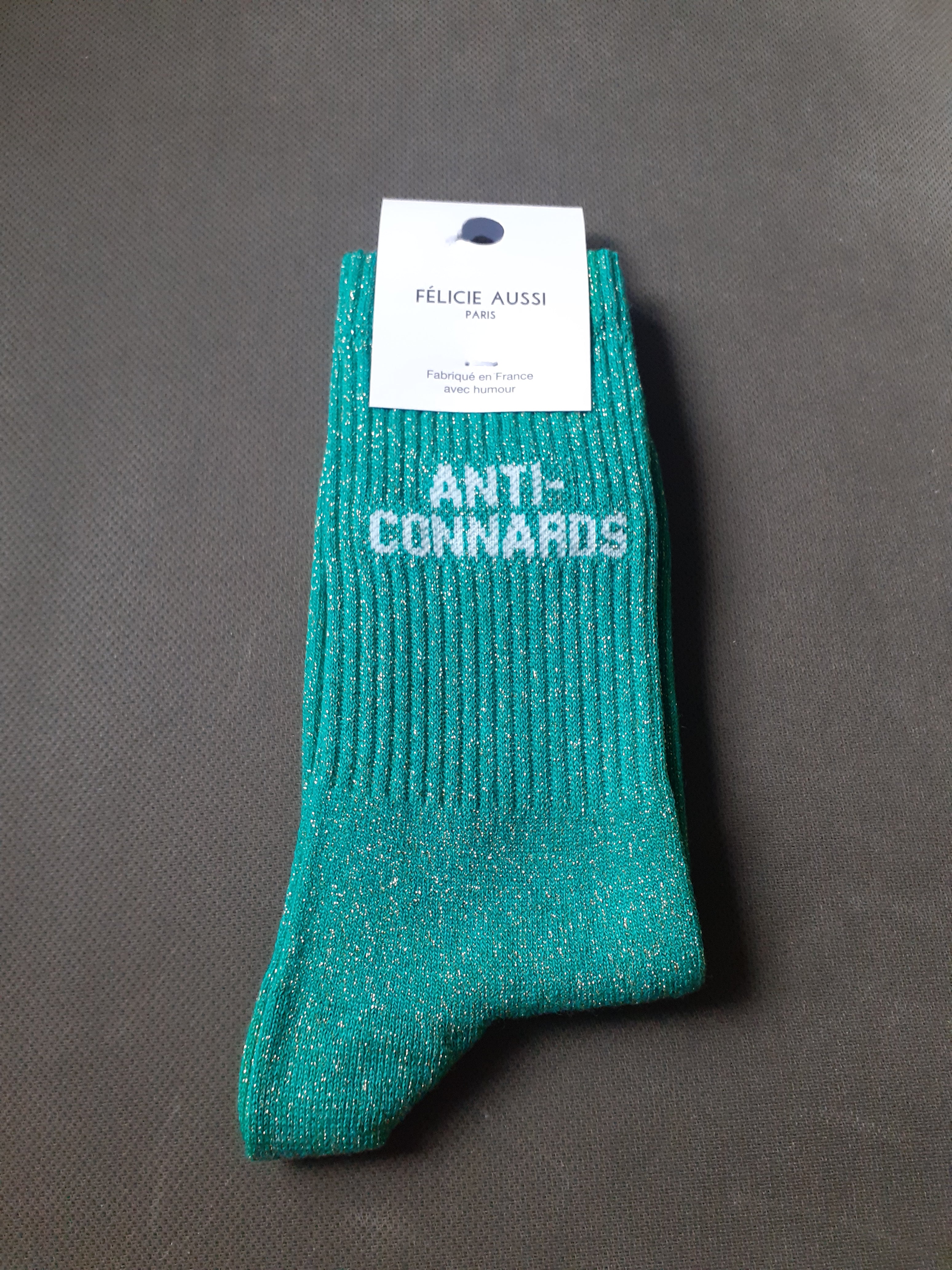 Chaussettes à paillettes - Anti-Connards - vert 36/40