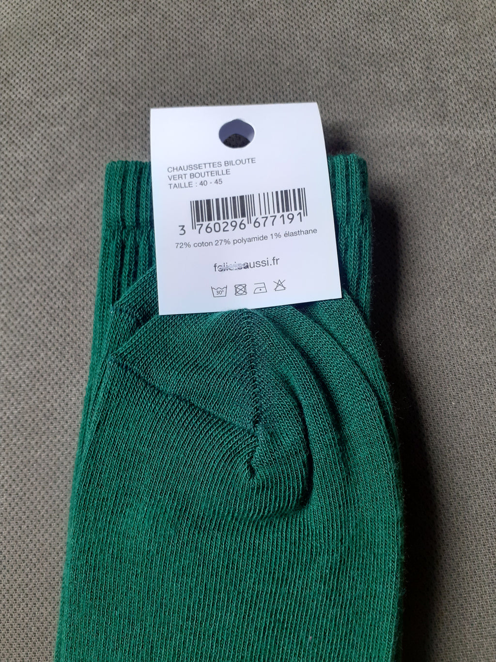Chaussettes - BILOUTE - vert foncé 40/45