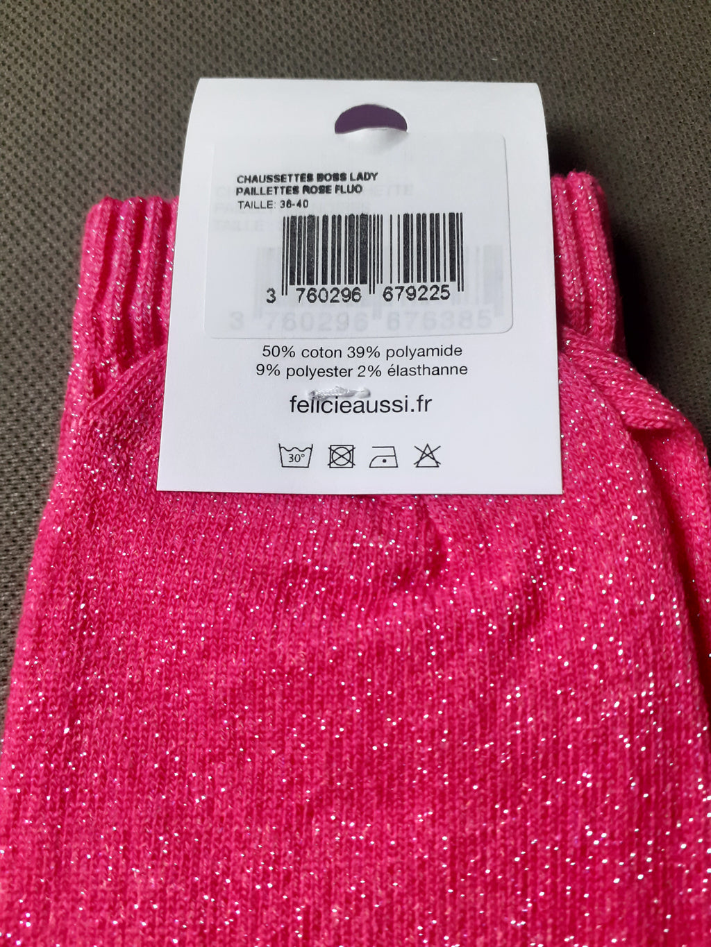 Glitter Socks - BOSS LADY - fuchsia 36/40