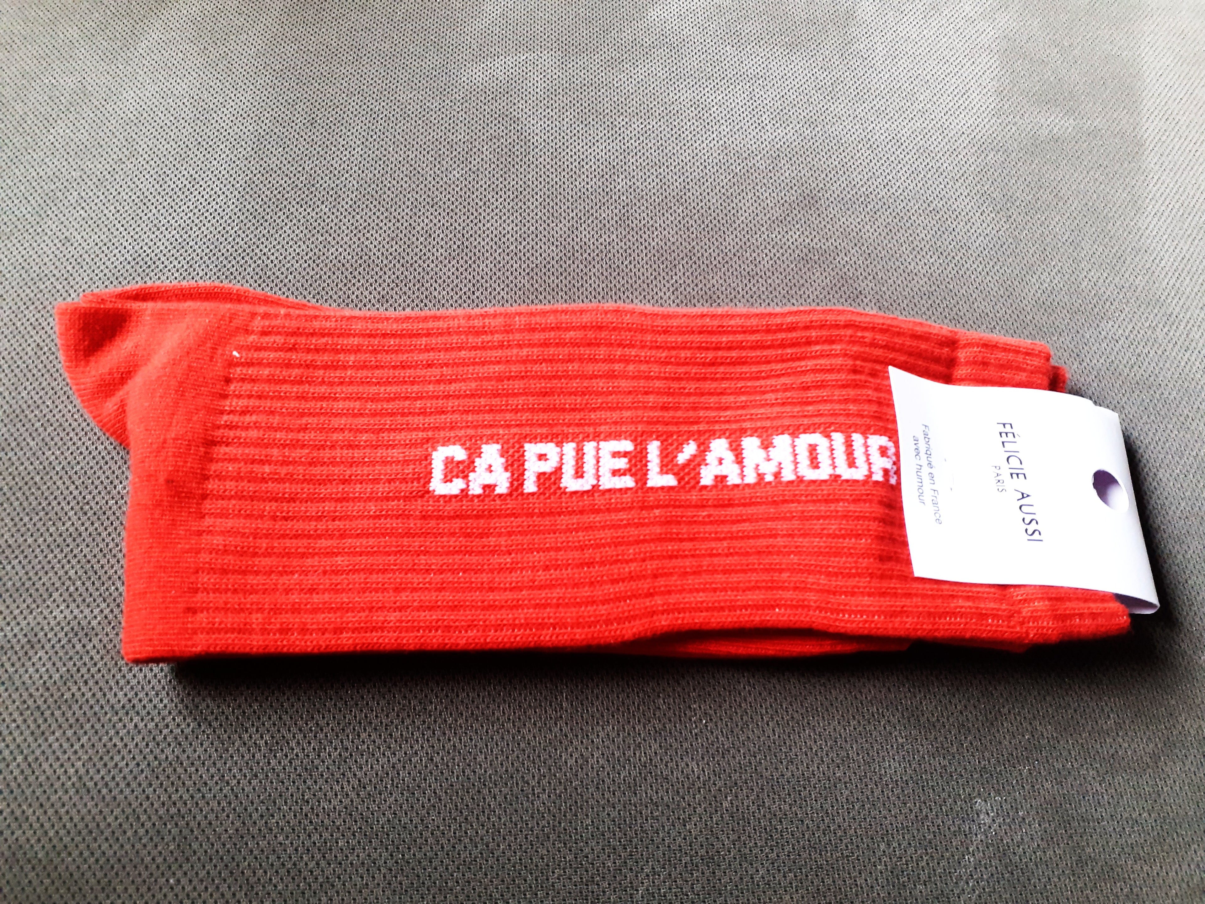 Chaussettes - Ça Pue L'AMOUR - rouge coquelicot 40/45