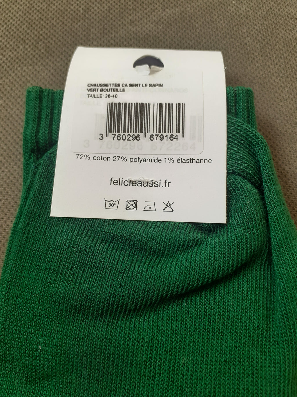 Chaussettes - Ça sent le SAPIN - vert foncé 36/40