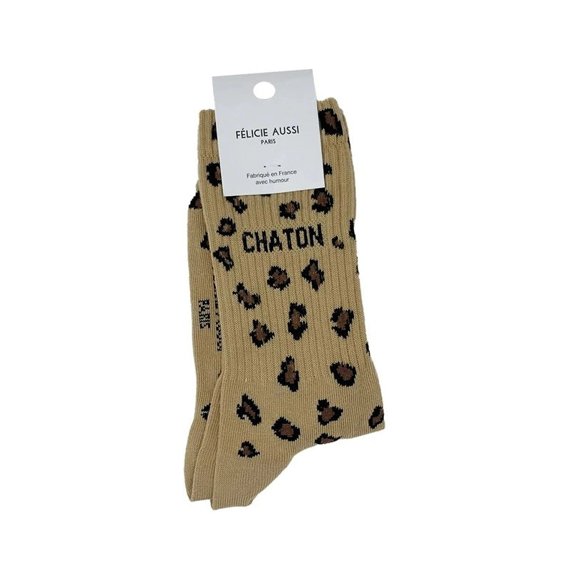 Félicie Aussi chaussettes Chaton léopard 40-45