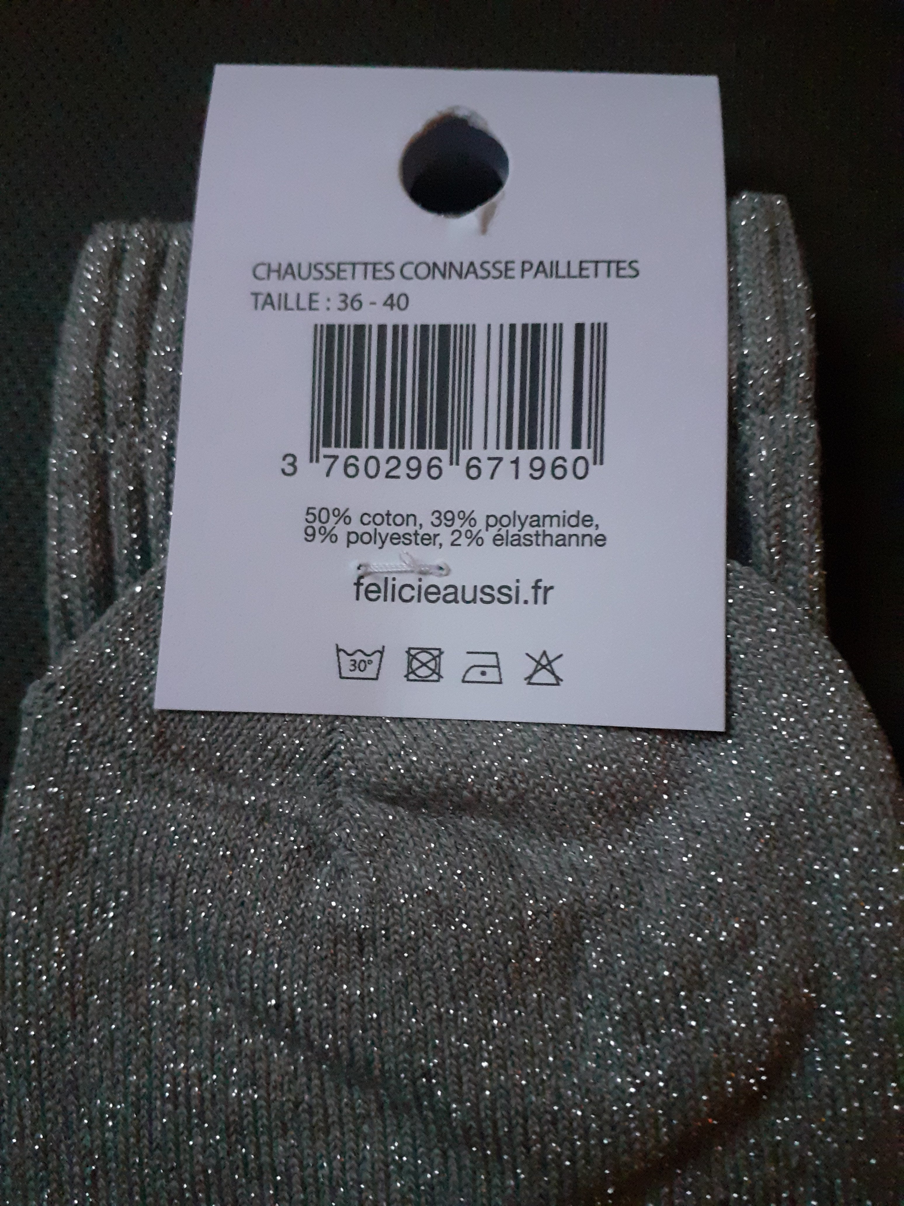 Sparkly socks - CONNASSE - champagne 36/40