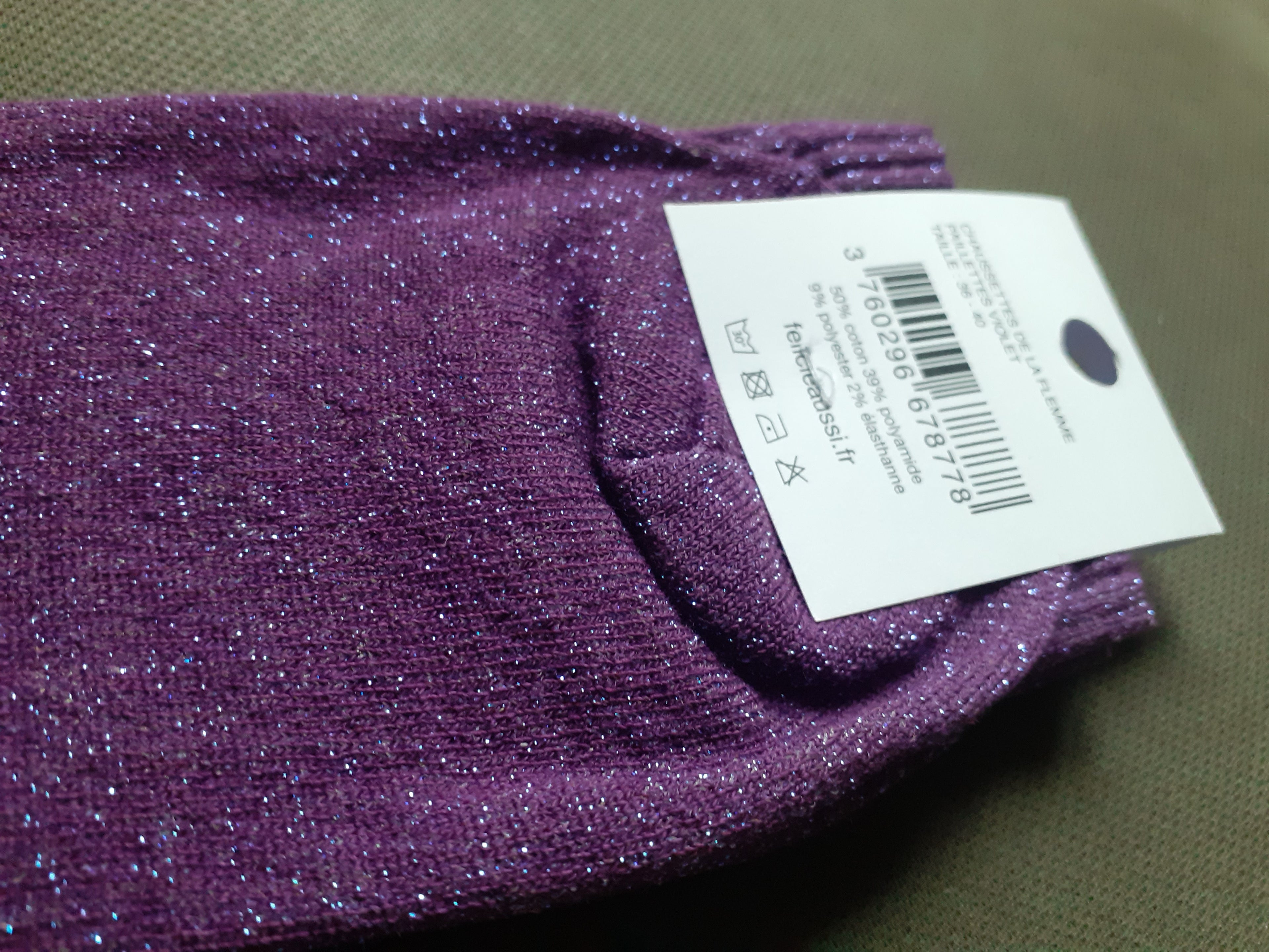 Sequin Socks - De La Flemme - purple 36/40