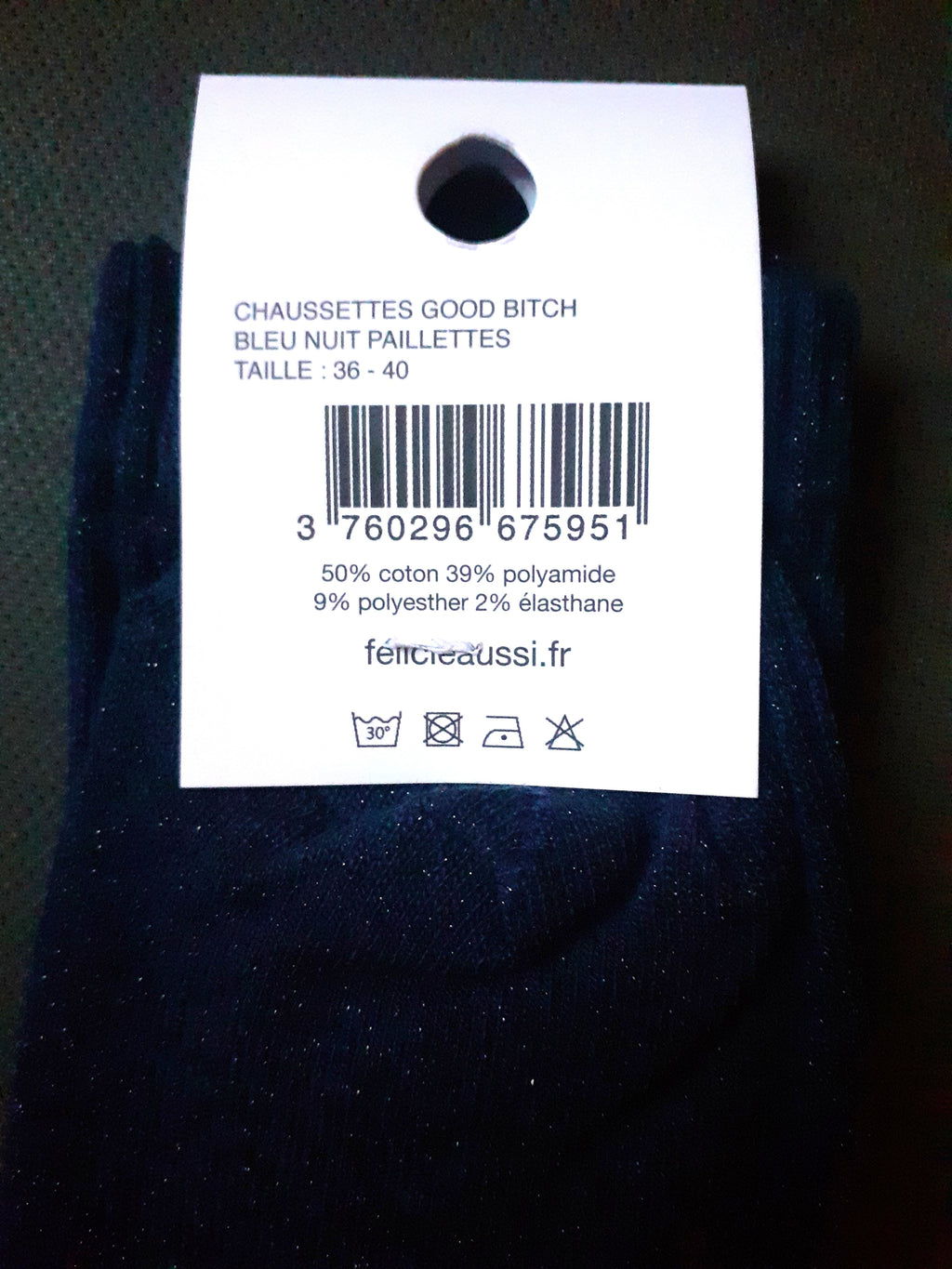 Sparkly Socks - GOOD BITCH - midnight blue 36/40