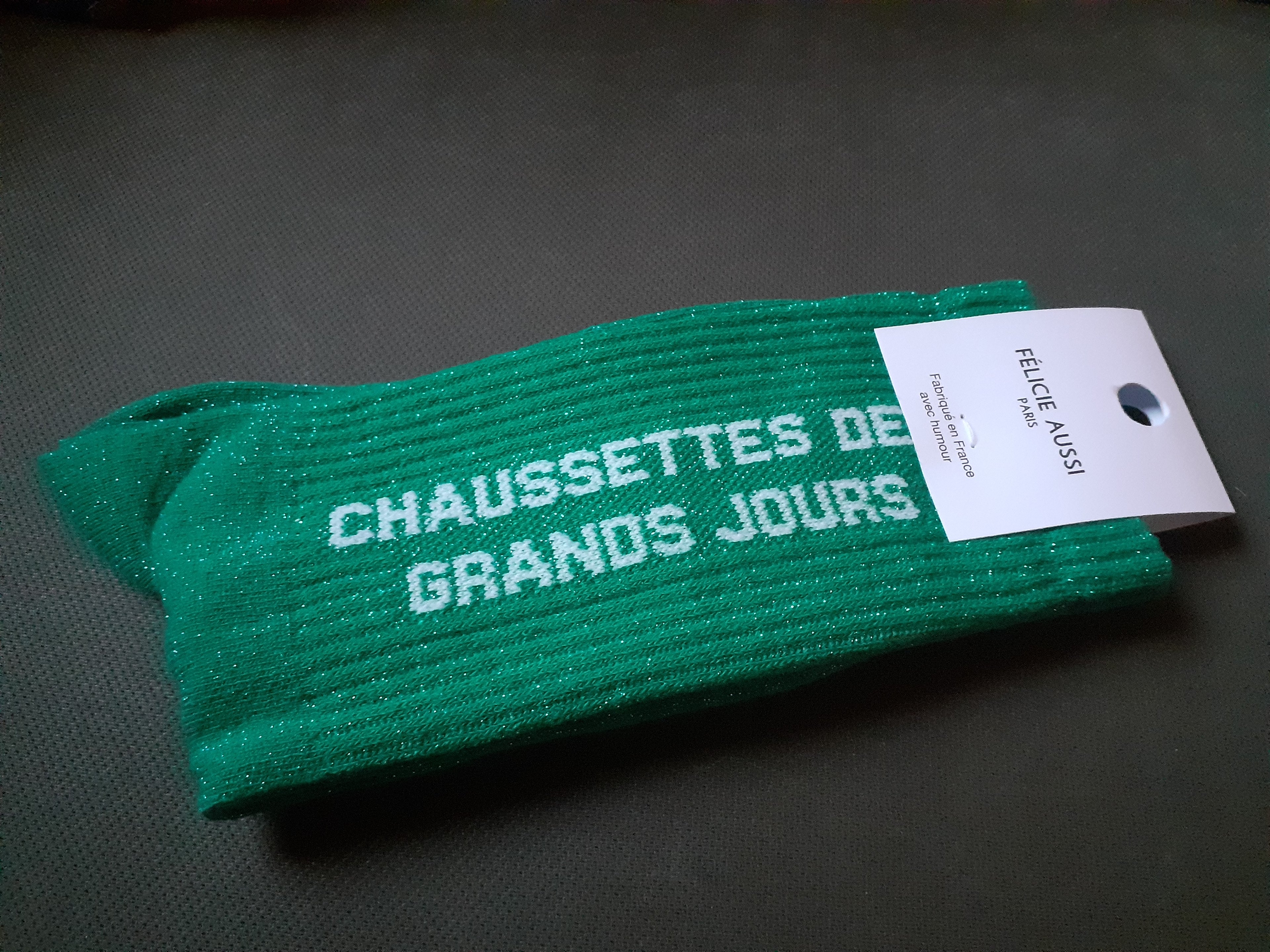 Glitter socks - Des Grands Jours - green 36/40