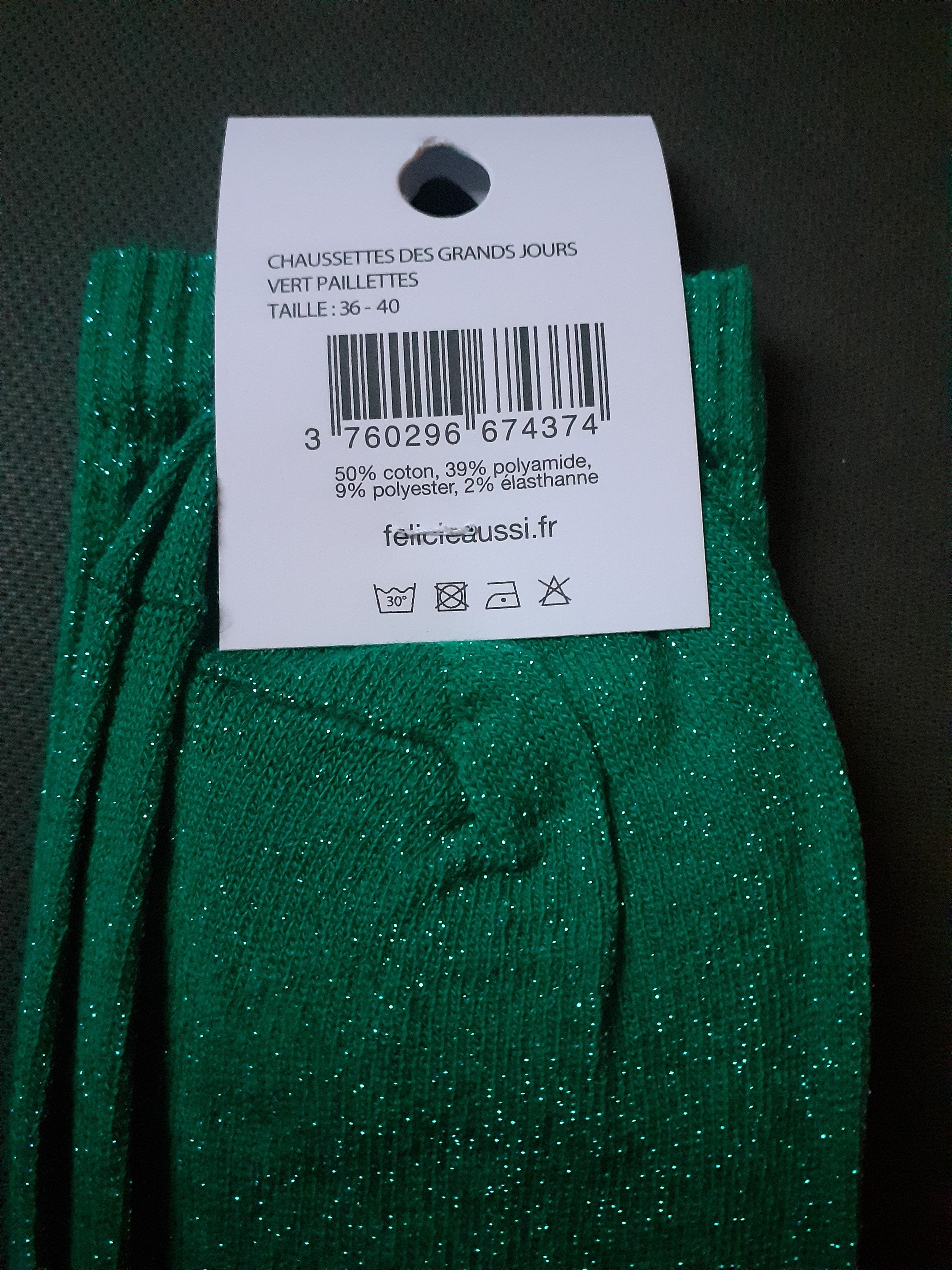 Glitter socks - Des Grands Jours - green 36/40