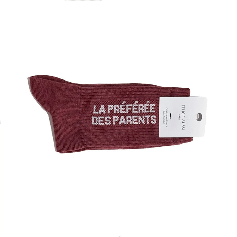 Félicie Aussi chaussettes La Préférée des Parents bordeaux 36-40