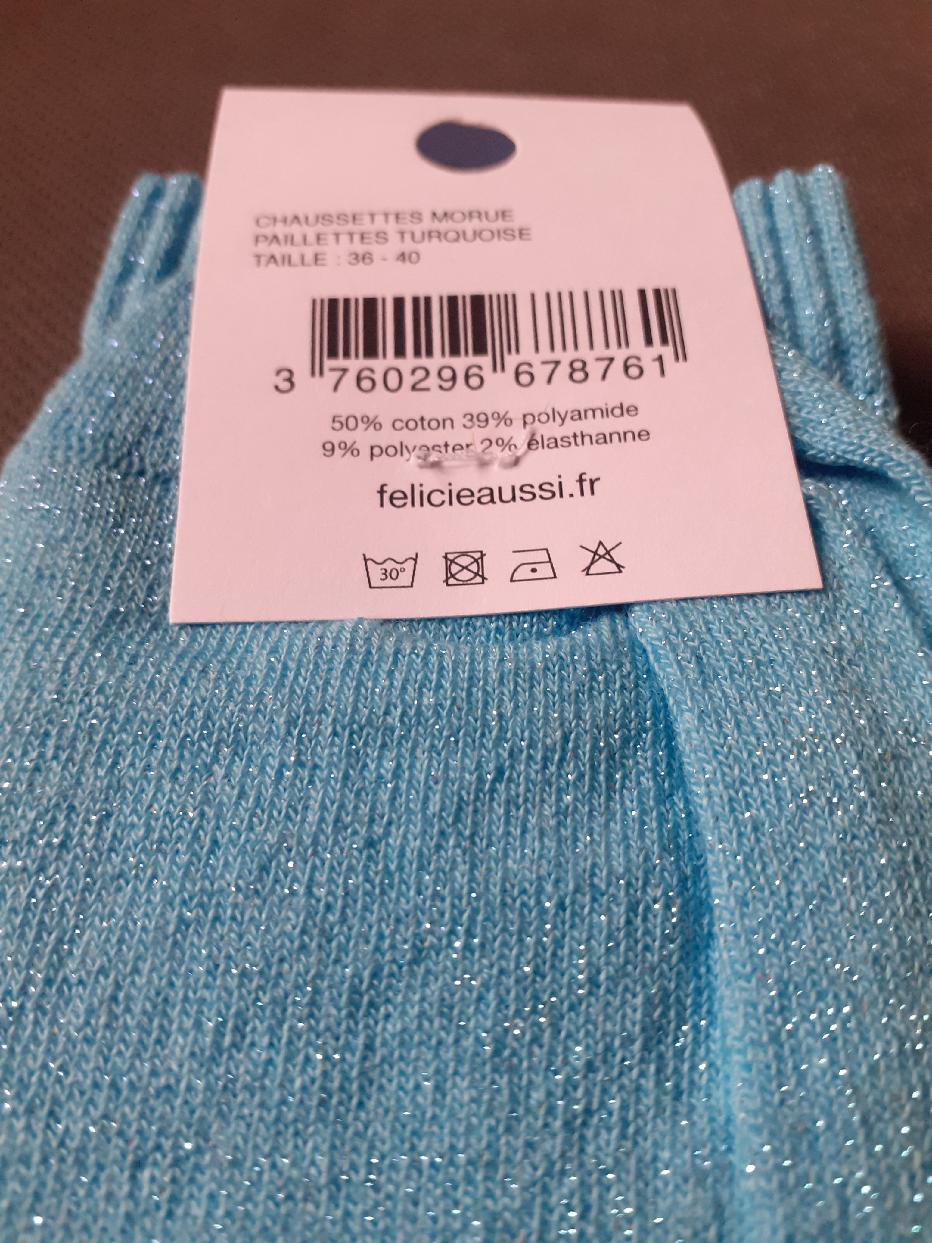Glitter socks - MORUE - turquoise 36/40
