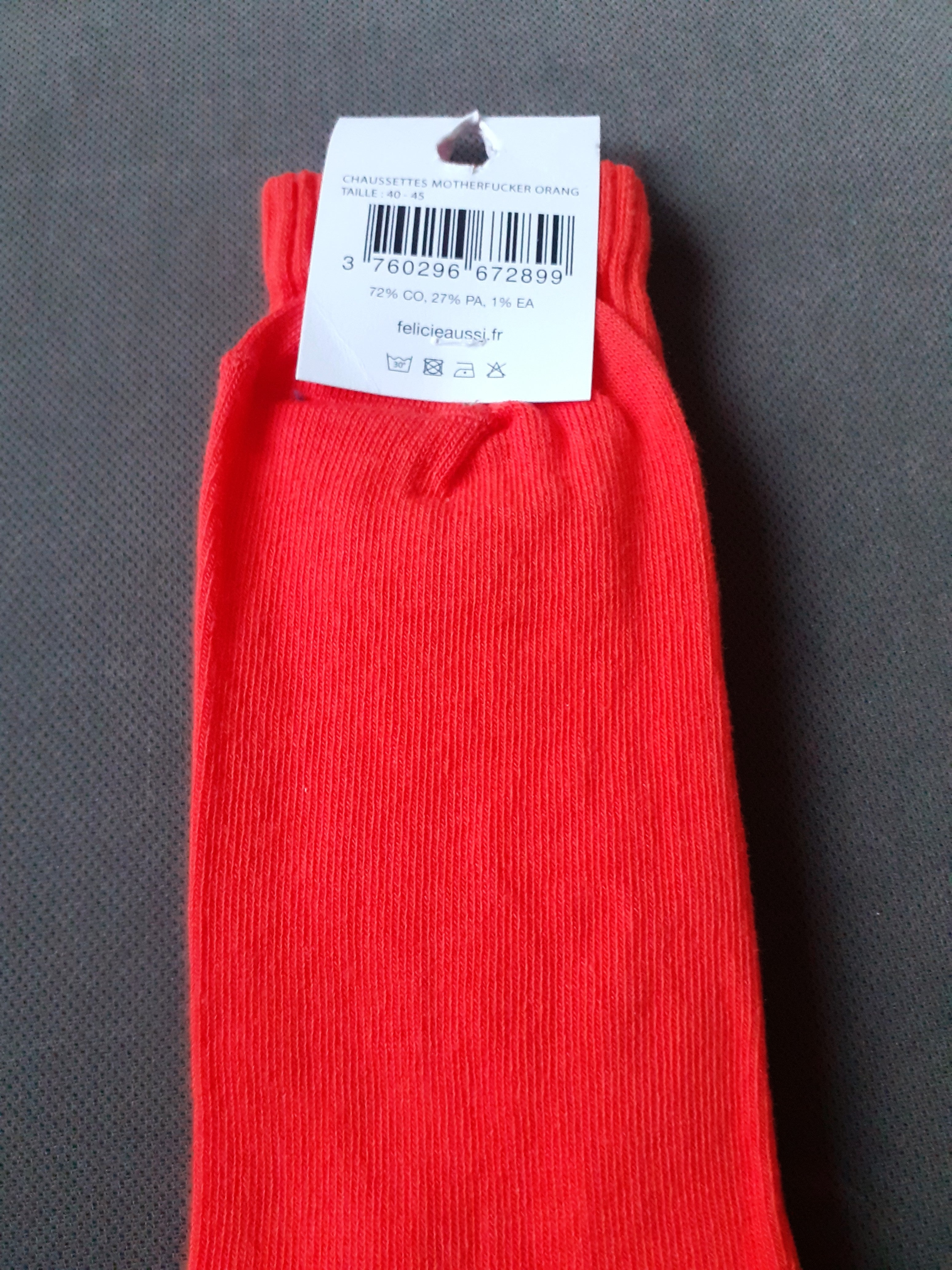 Chaussettes - Mother Fucker - orange 40/45