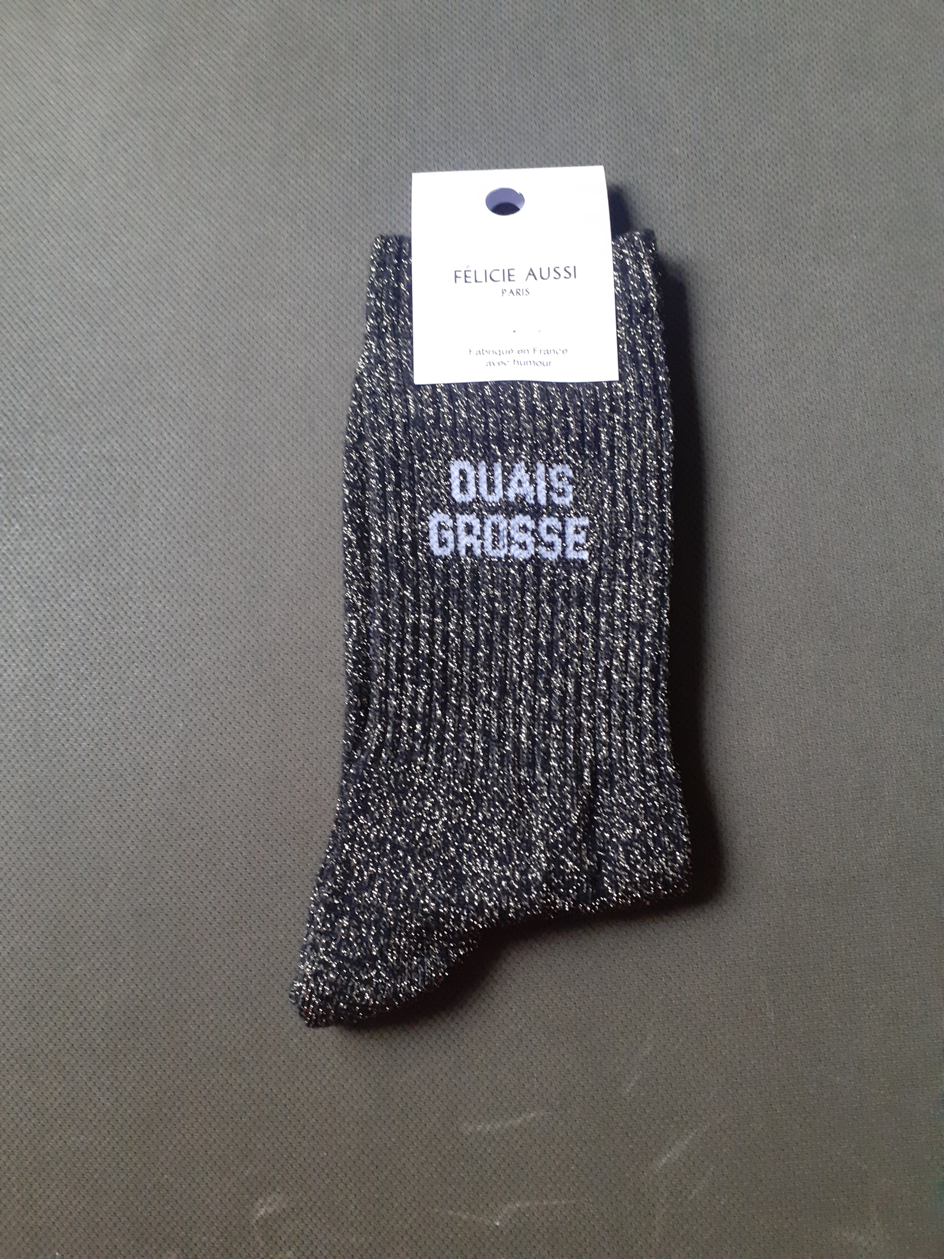 Glitter socks - YES BIG - black 36/40