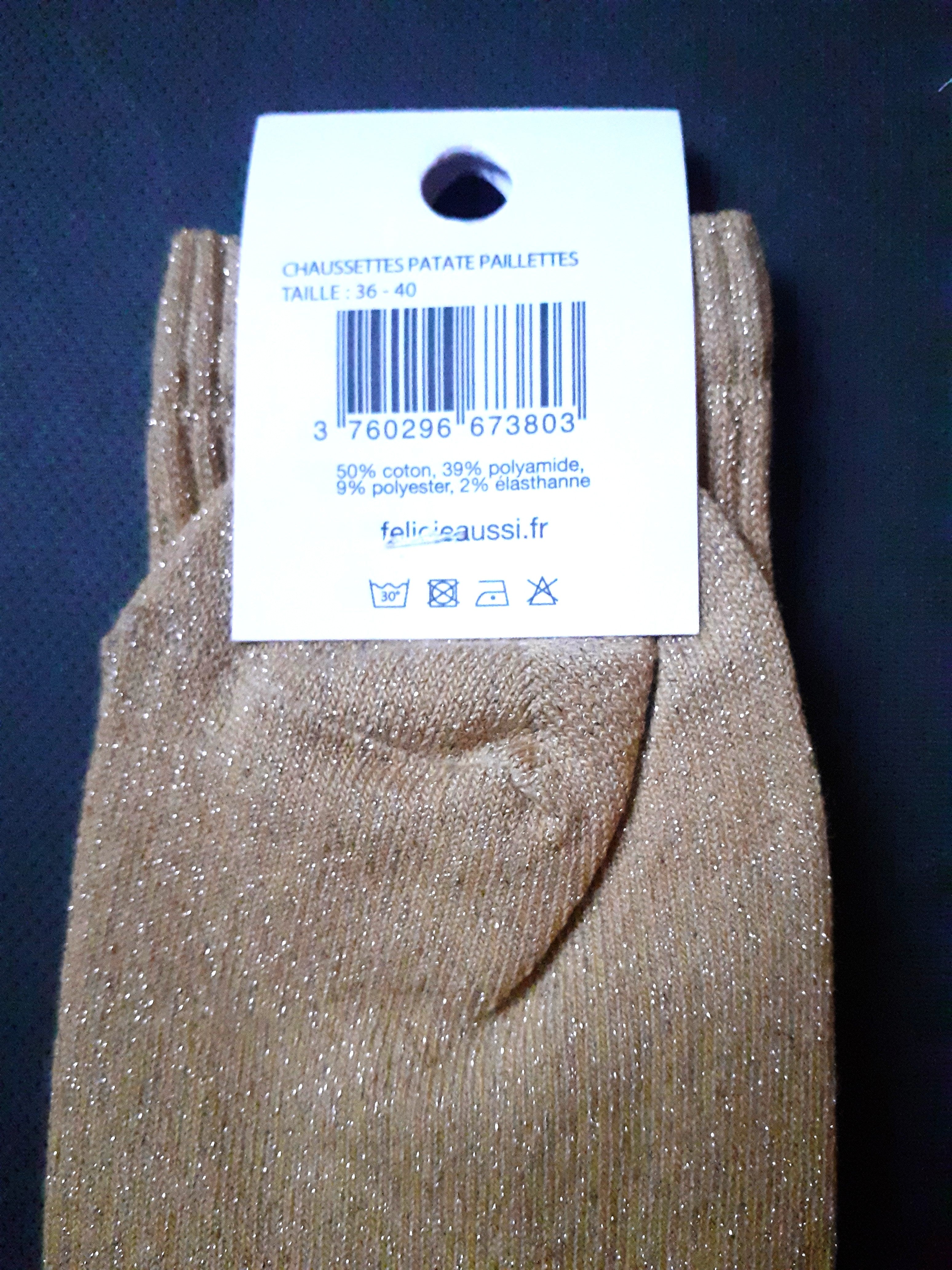 Sparkly socks - PATATE - yellow 36/40