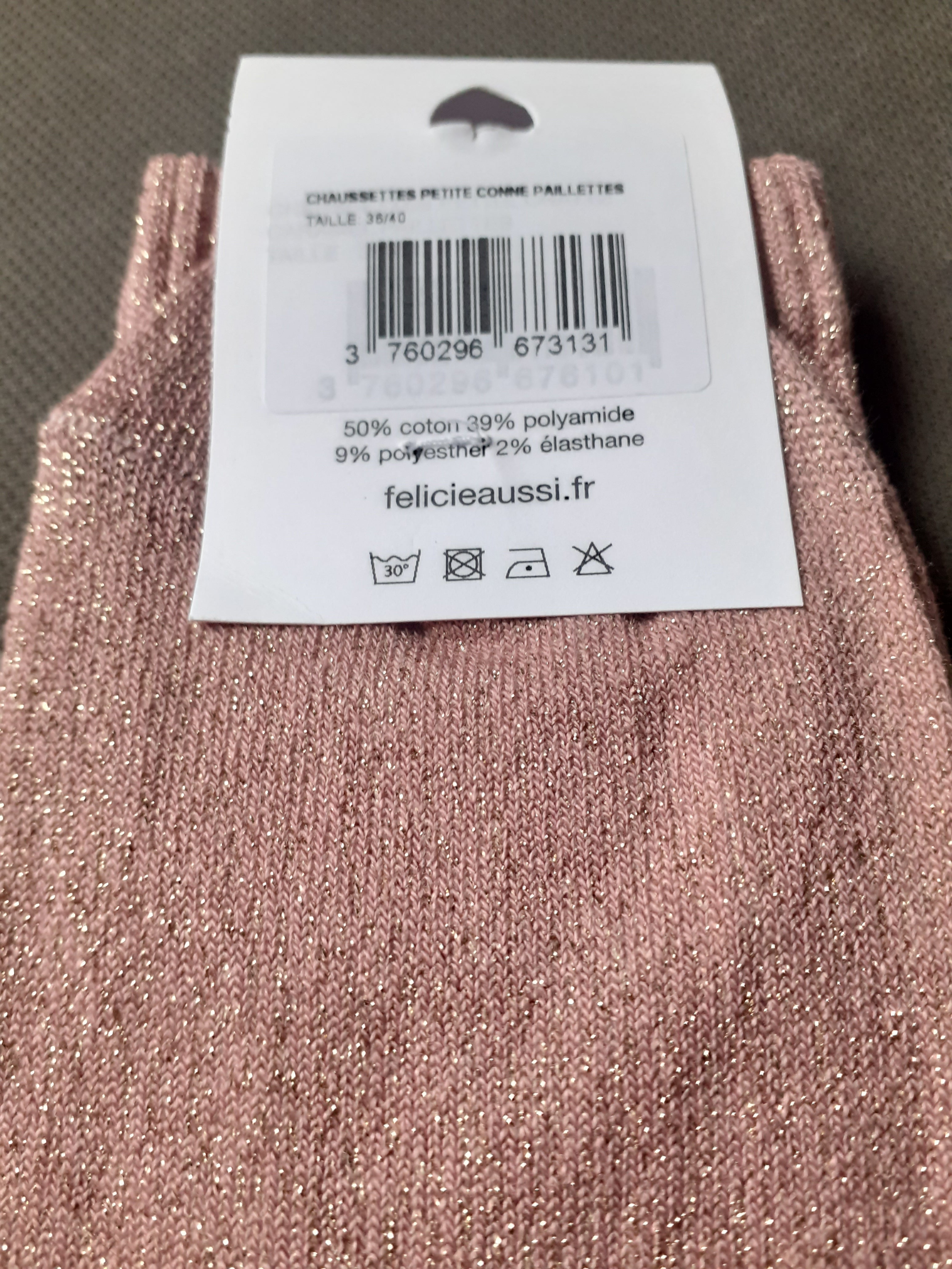 Sparkly Socks - PETITE CONNE - old pink 36/40