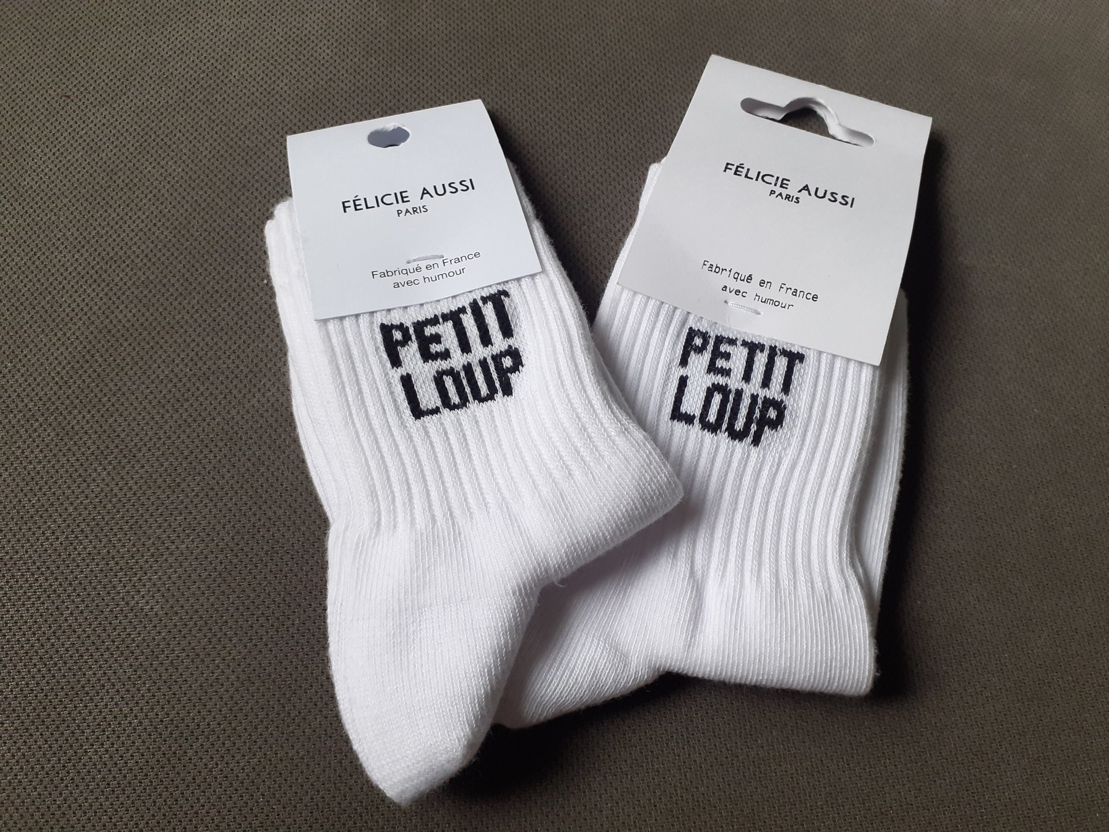 Kids' Socks - LITTLE WOLF - white (3 sizes)