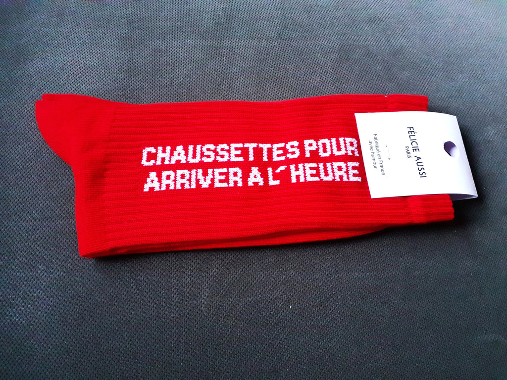 Socks - Pour Arriver à l'Heure - red 40/45