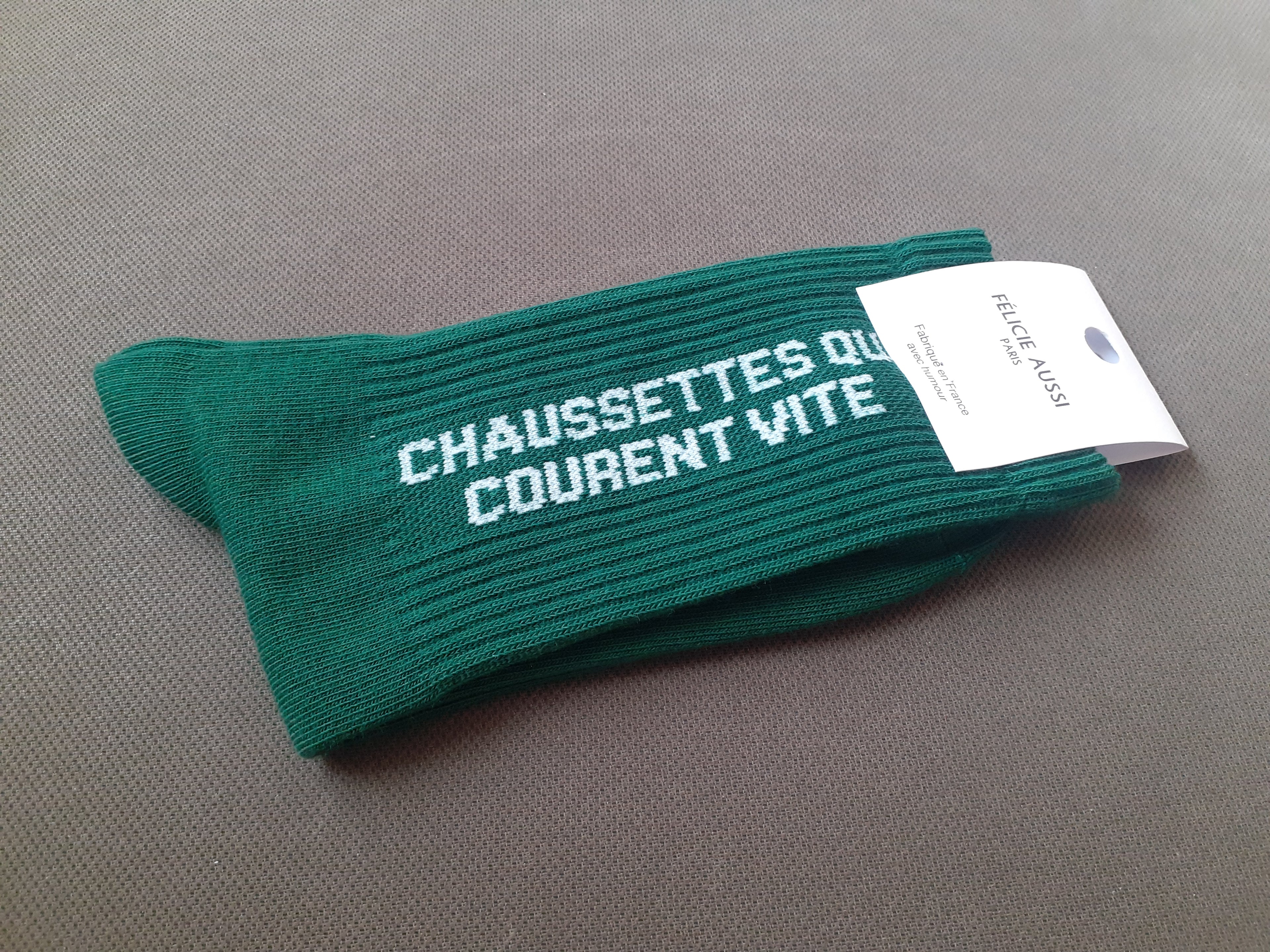 Chaussettes - Courent Vite - vert foncé 36/40