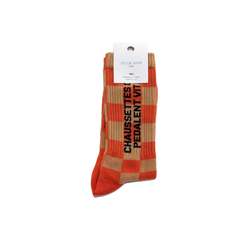Félicie Aussi - Chaussettes - Qui Pédalent Vite - damier 36/40