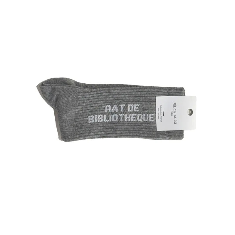 Félicie Aussi - Chaussettes - Rat de Bibliothèque - gris chiné 36/40