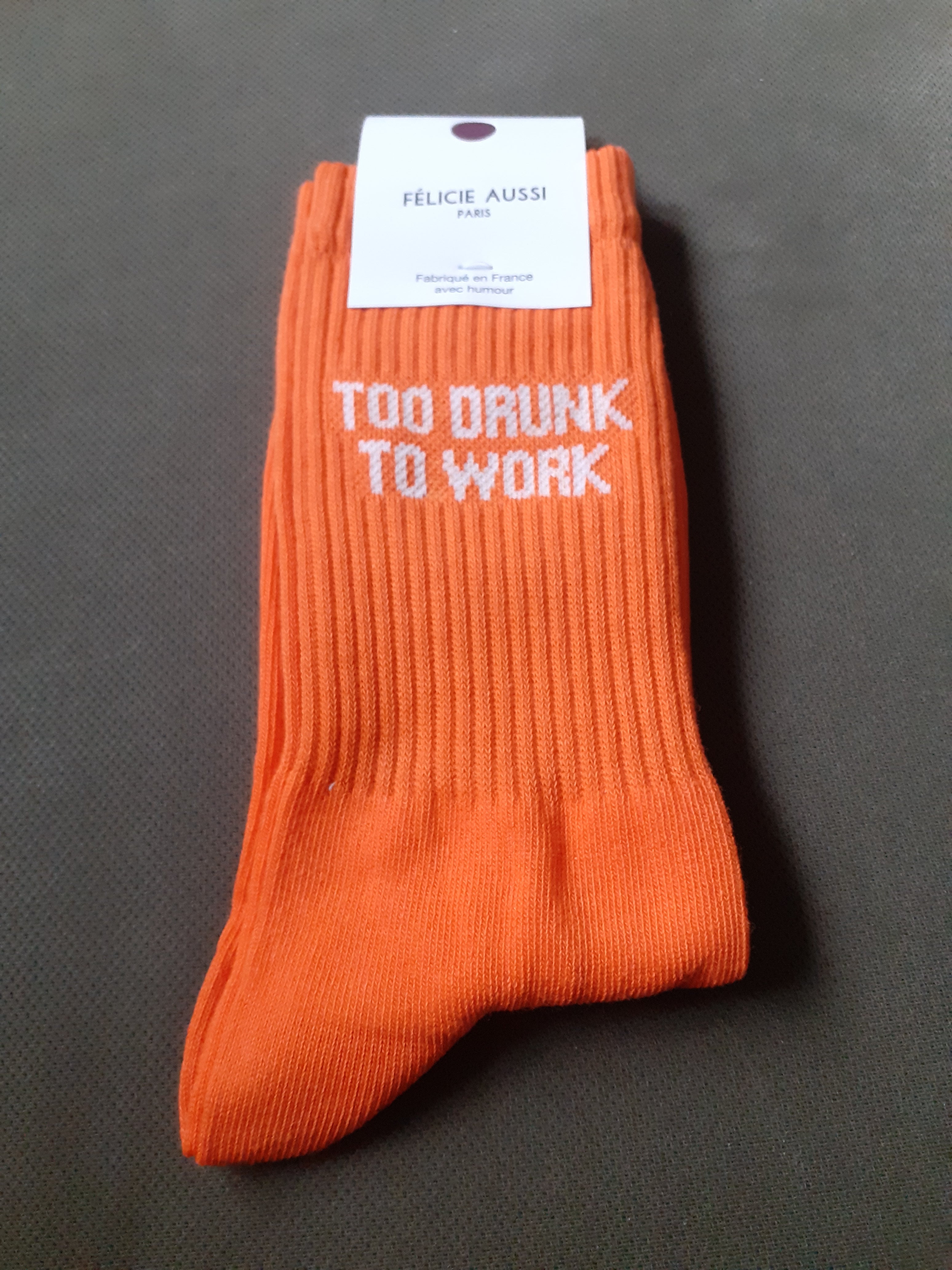 Chaussettes - Too Drunk To Work - orange 36/40