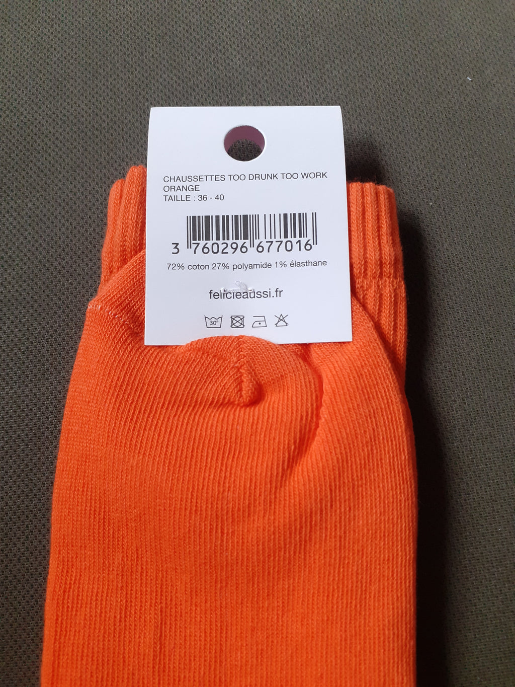 Socks - Too Drunk To Work - orange 36/40