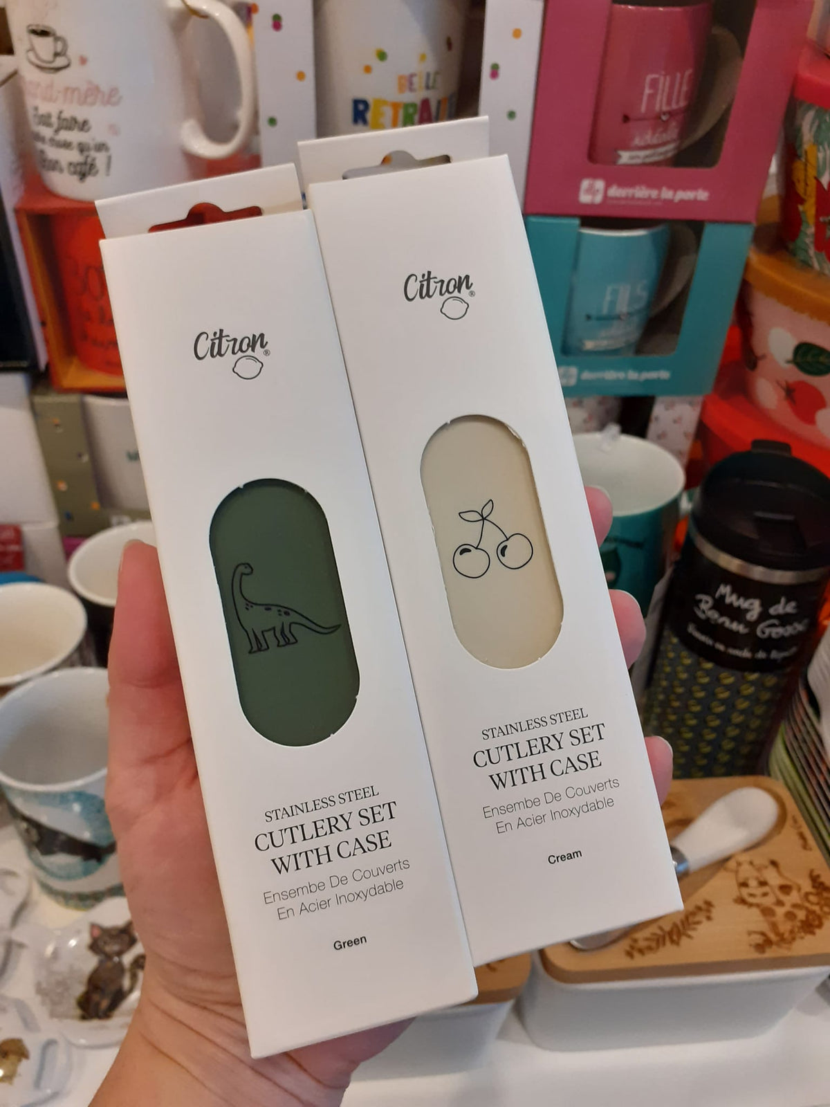 Citron - Couverts inox (étui silicone) - Dino
