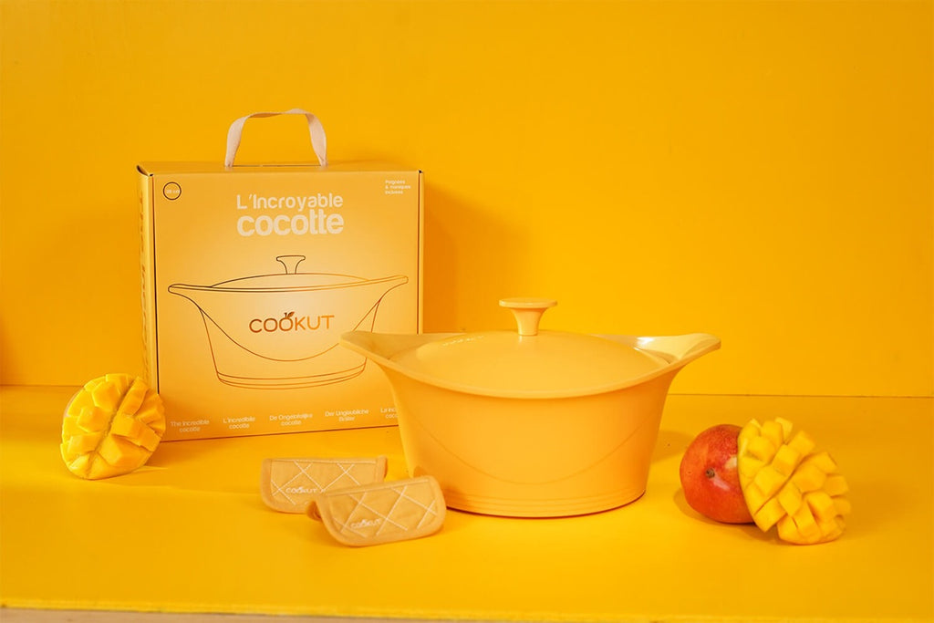 Cookut - L'Incroyable COCOTTE 28cm - Mangue (poignée & maniques au choix incluses)