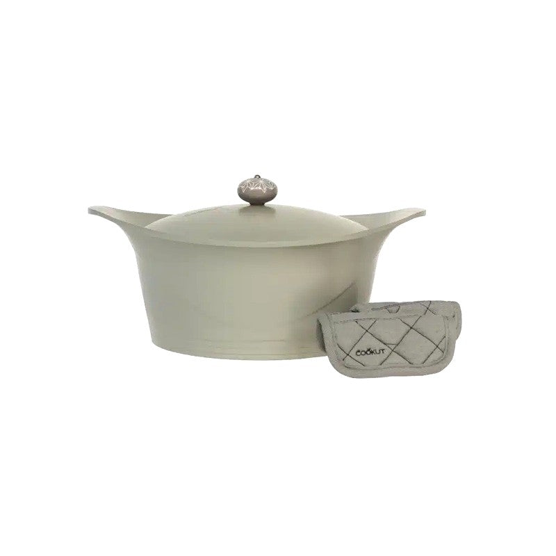 Cookut - L'Incroyable COCOTTE 28cm - Perle (poignée & maniques au choix incluses)