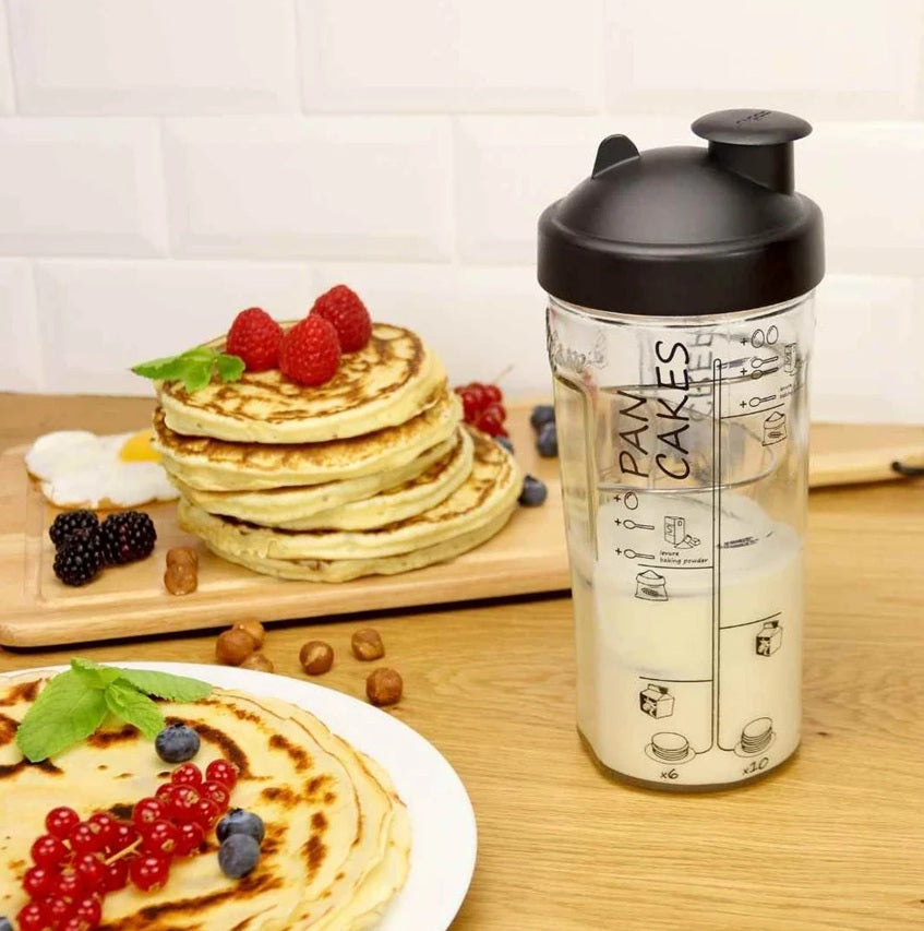 Crêpe, Pancake, Waffle Shaker Set with Spatula & Recipe Booklet