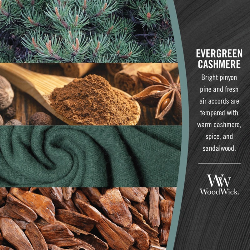 Woodwick Ellipse Evergreen Cashmere (Cashmere & Conifer) 453g