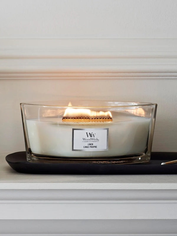Woodwick Ellipse Linen (Clean Linen) 453g
